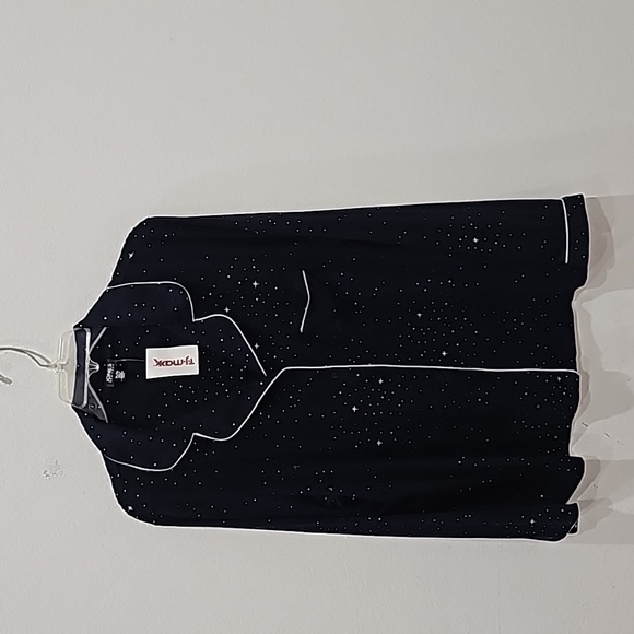 Jones women's Pajamas set Navy long sleeves with stars Size L NWT - Picture 3 of 10